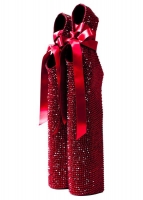 Heel-less Shoes (Lady Pointe), 2014 SIZE:　W140×D75×H460mm MATERIAL: Cowhide, Pig Suede, Color, Crystal, Satin Ribbon (c)Noritaka Tatehana