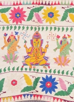 ガネーシャ神の模様を表した入口飾り（部分）　インド　1970-80年代