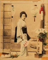 小川一眞：「凌雲閣百美人」小と代　写真(鶏卵紙に彩色)：1891年(明治24)：江戸東京博物館蔵