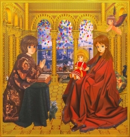 The Apocalypse  アルミパネルに油彩、アクリル、ウレタン、銀鏡メッキ、UV硬化樹脂  2014  910×910×20mm