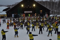 人間耐寒テスト（朝のラジオ体操）※写真は昨年の模様