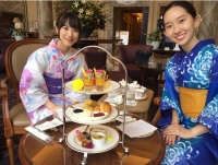 浴衣でアフタヌーンティー