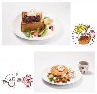 小倉トーストのおふとんでスヤスヤ、スヤリ ¥1,280/トロトロマシュマロがクセになる？ふわっとパンケーキ　 　　　～マグカップつき～￥1,680　　～マグカップなし～￥1,280