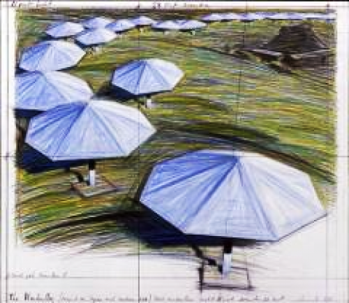 「アンブレラ、日本とアメリカ合衆国のジョイントプロジェクト」 1986年 ©1986 Christo