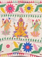ガネーシャ神の模様を表した入口飾り（部分）　インド　1970-80年代